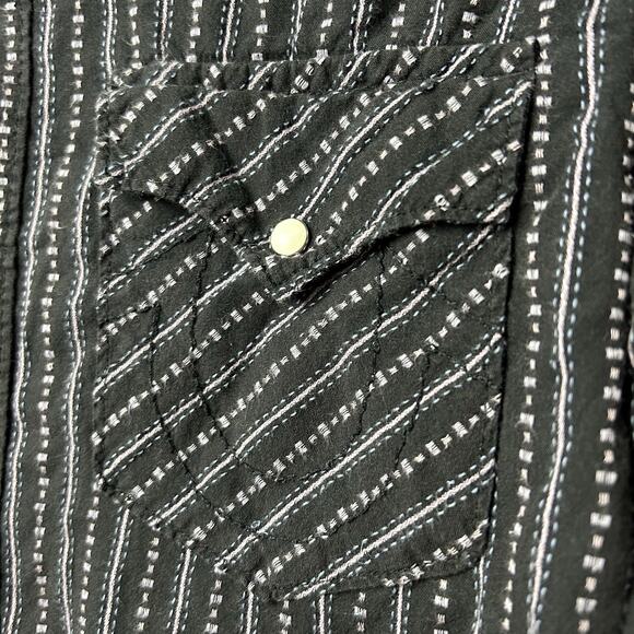 True Religion Mens Western Pearl Snap Button Up Long Sleeve Shirt Size L Striped - Picture 6 of 11